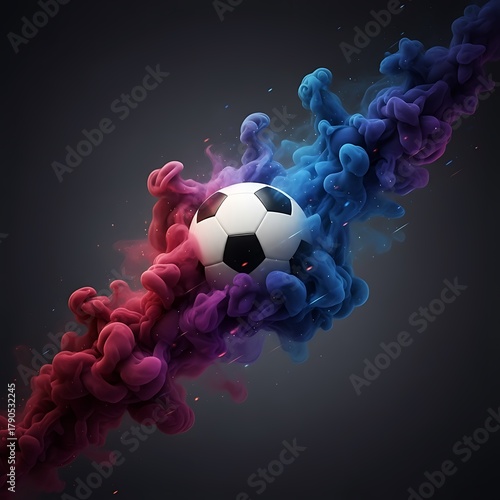 Colorful Smoke Soccer Energy Background