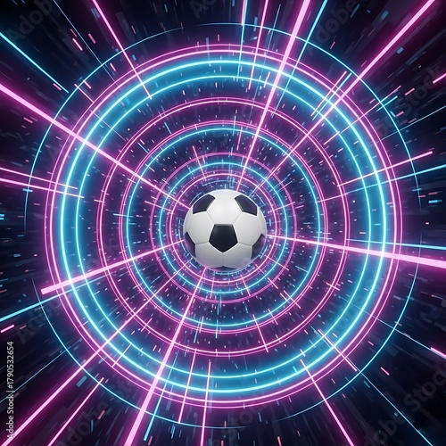 Soccer Neon Tunnel Background
