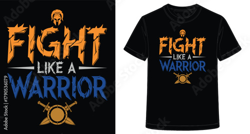 Bold Warrior Graphic T Shirt Design Featuring Swords and Helmet Ideal for Strength and Courage Imagery