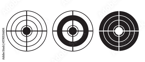 distinct target designs for aiming practice or goal setting.