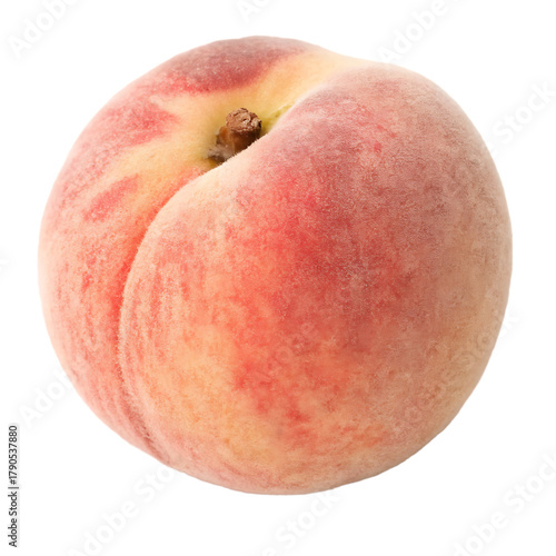 A whole peach fruit isolated on a transparent background