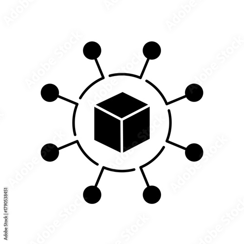 Icon a blockchain, isolated against a clean background.