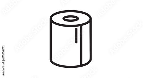 7) Bamboo paper towels roll outline icon vector
