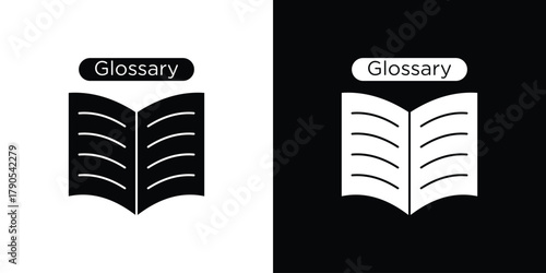 Quadro su tela Glossary icon – stock vector 10 eps.