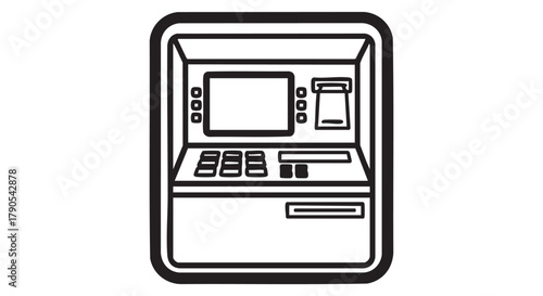 30. Atm machine outline icon vector
