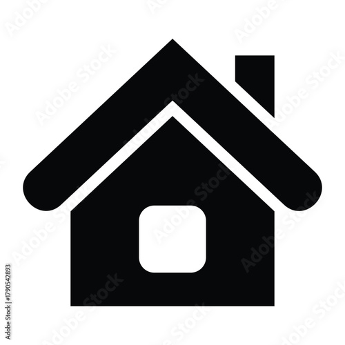 This is a simple black house icon. It represents a home, building, or real estate concept and is commonly used in websites, apps, and user interfaces to indicate a homepage or residential property.