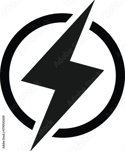 Lightning Bolt Icon Set. Power, Energy, and Speed Symbols. Fast Charge and Critical Alert sign. High Voltage and Danger Warning Icons collection