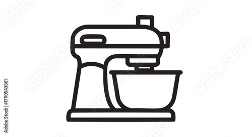 Stand mixer outline icon vector
