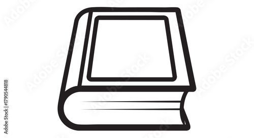 Closed book outline icon vector
