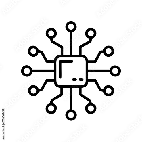 Quantum chip illustration with interconnected nodes, showcasing advanced technology and innovation in computing, representing the future of quantum computing and its potential applications
