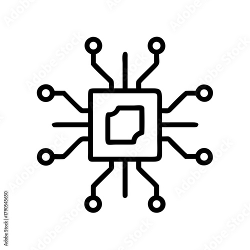 Quantum chip illustration showcasing intricate circuitry and connections, representing advanced technology and innovation in computing and electronics with copy space