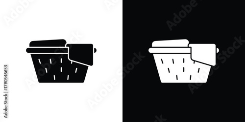 Cuadro en lienzo laundry hamper icon – stock vector 10 eps.