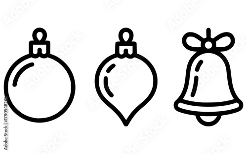set of christmas ornaments