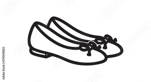 9) Ballet flats outline icon vector
