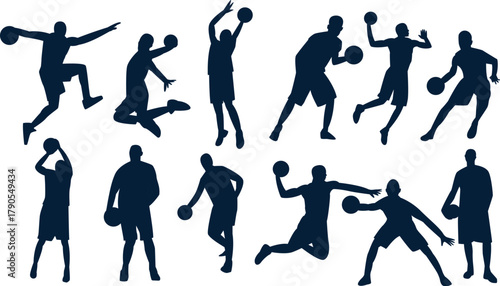 Dynamic Badminton Player Silhouettes Collection