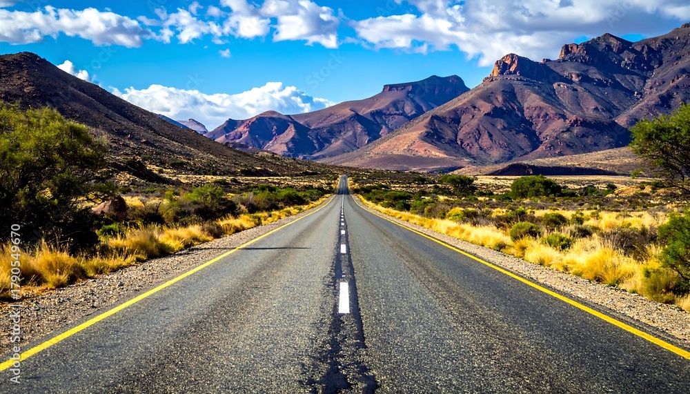 Fototapeta premium Scenic Road Through the Mountains - A Journey of Discovery.