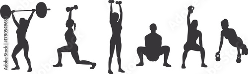 Strength Training Workout Silhouettes
