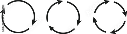 Circular Arrow Icon Set. circle arrows icons collection. Refresh, Reload symbol