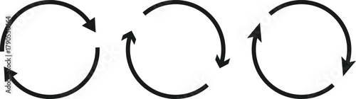 Circular Arrow Icon Set. circle arrows icons collection. Refresh, Reload symbol