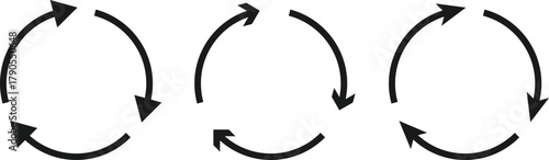 Circular Arrow Icon Set. circle arrows icons collection. Refresh, Reload symbol