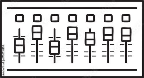 Mixing console fader section outline icon vector
