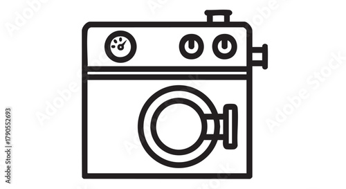 1) Autoclave sterilization equipment outline icon vector
