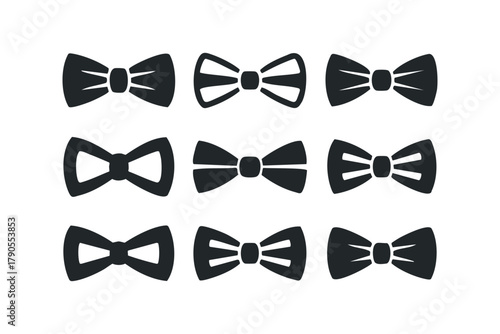 Nine different bowtie graphics in a grid