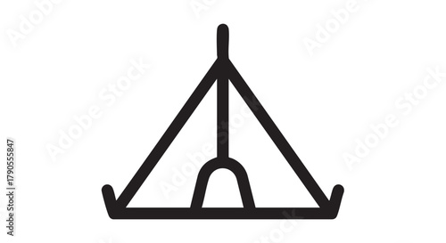 10. Triangular camping tent outline icon vector
