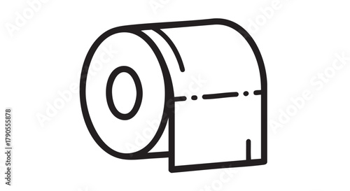 Bamboo toilet paper roll outline icon vector
