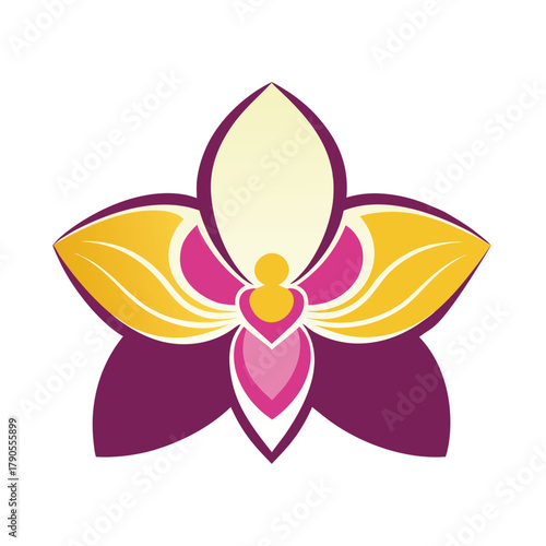 Orchid Flower Logo Vector Icon