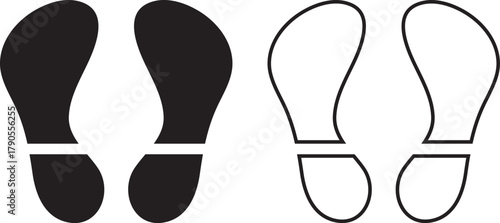 Human footprints icon set. Footprint icons collection. Shoe Prints symbol