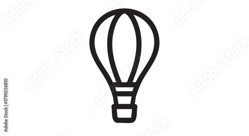8) Hot air balloon floating outline icon vector
