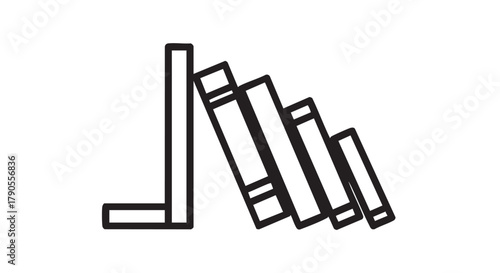 Bookend with leaning books outline icon vector
