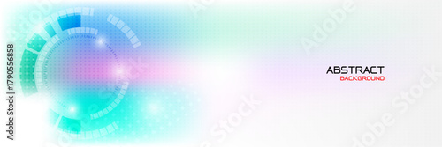 Futuristic blue technology background with glowing circle and abstract digital network, modern neon design concept for innovation, AI, and digital transformation themes.