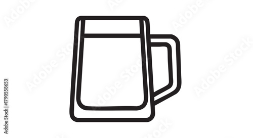 Beer mug outline icon vector
