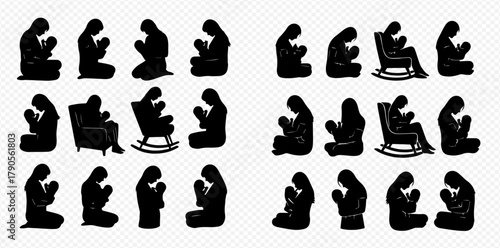 Silhouetted figures in prayer, some seated in chairs, against a transparent background.