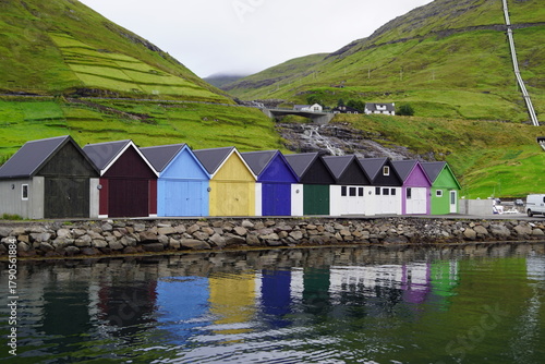 The colourful and cute local architecture and houses around Gjogv, Torshavn and Vestmanna on the Faroe islands