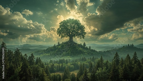 Concept of gaia benevolence embracing earth harmony