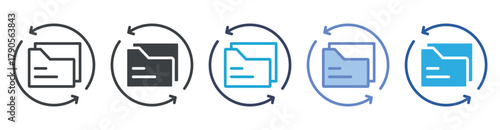Data Backup icon set multiple style collection