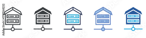 Server Room icon set multiple style collection