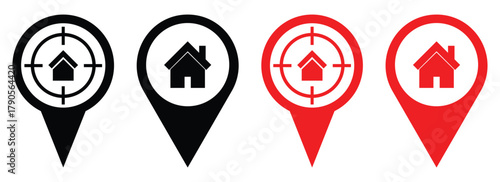 Home Location Pin Icon  Minimalist Map Marker for Real Estate and Navigation.