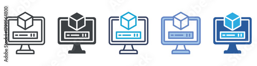 Virtual Machine icon set multiple style collection