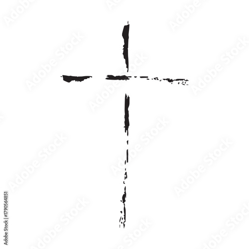 Cross icon, religion christian grung texture symbol of faith vector illustration