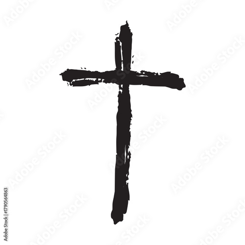 Cross icon, religion christian grung texture symbol of faith vector illustration