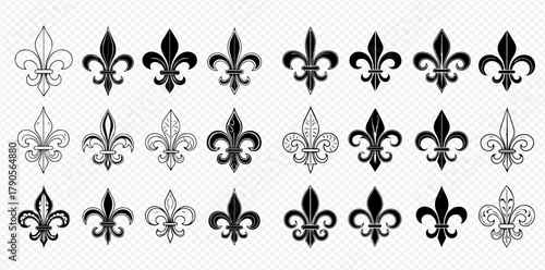Collection of fleur-de-lis designs in various styles and arrangements.