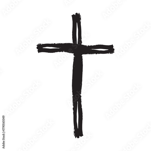Cross icon, religion christian grung texture symbol of faith vector illustration