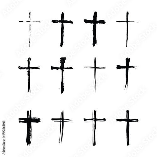 Cross icon, religion christian grung texture symbol of faith vector illustration