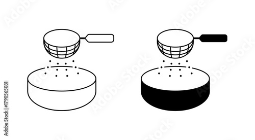 Sifting flour icon editable stroke