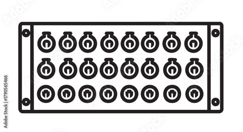 4) Audio patch bay outline icon vector

