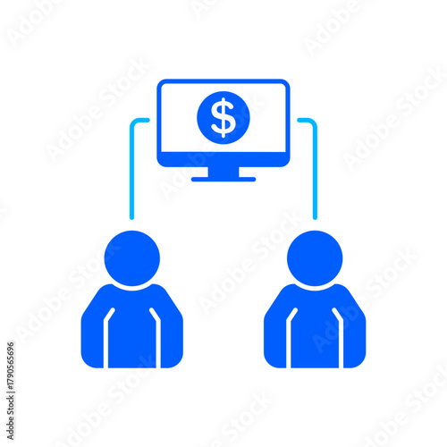 Icon a p2p lending, isolated against a clean background.